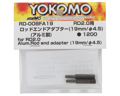 Yokomo SD2.0 Aluminum Rod End Adapter (2) (4.5x19mm)
