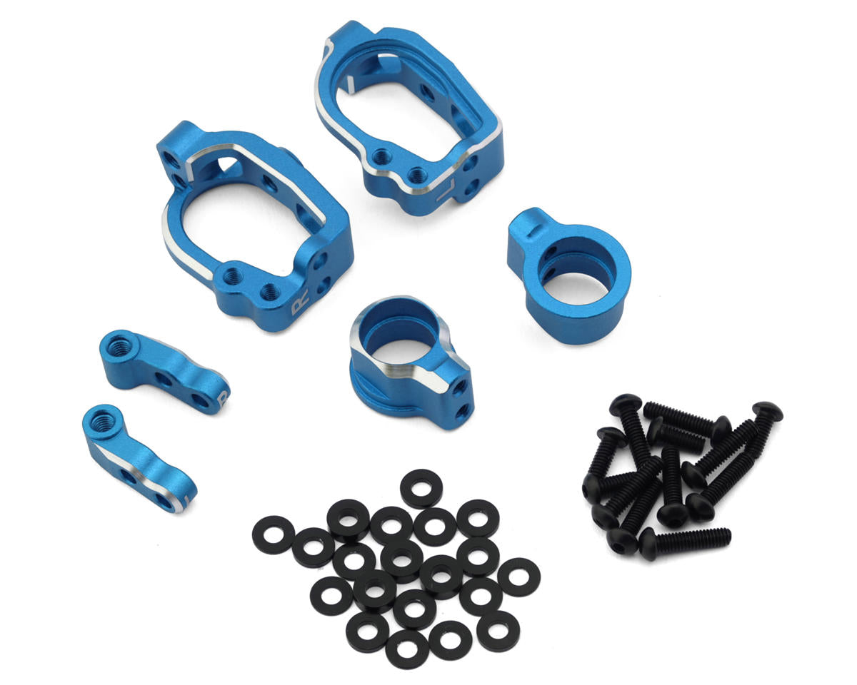 Yokomo RD/SD/MD Aluminum Adjustable Front Steering Block Set (Blue)