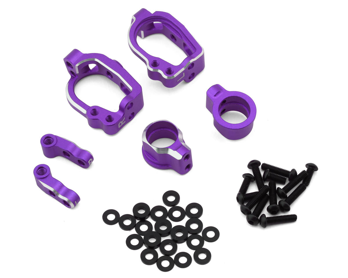 Yokomo RD/SD/MD Aluminum Adjustable Front Steering Block Set (Purple)