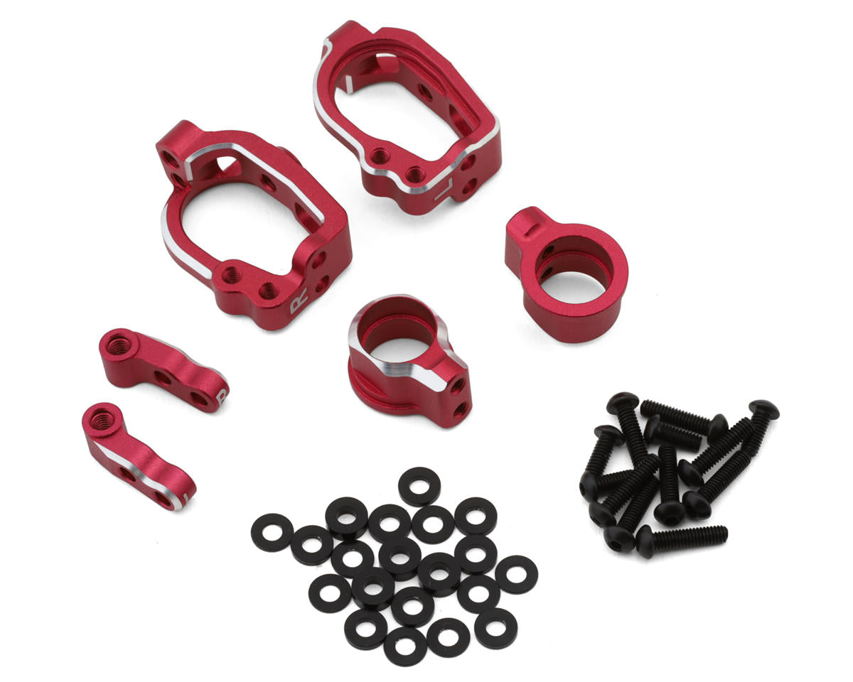Yokomo RD/SD/MD Aluminum Adjustable Front Steering Block Set (Red)
