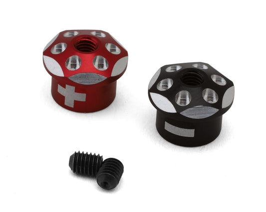 Yokomo Aluminum Battery Plug Grips (Red/Black)