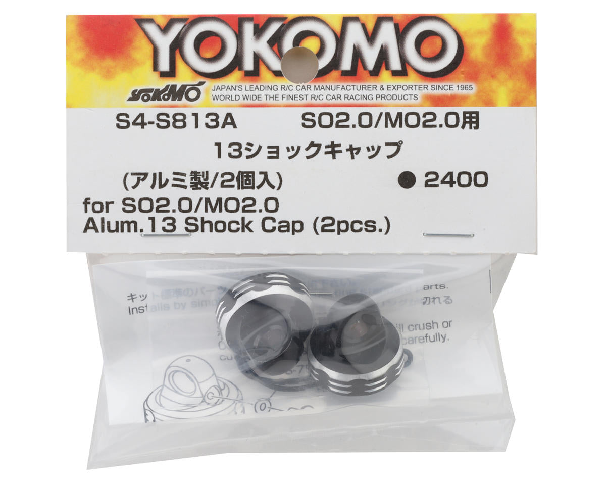 Yokomo SO2.0/MO2.0 13mm Aluminum Shock Caps (Black) (2)