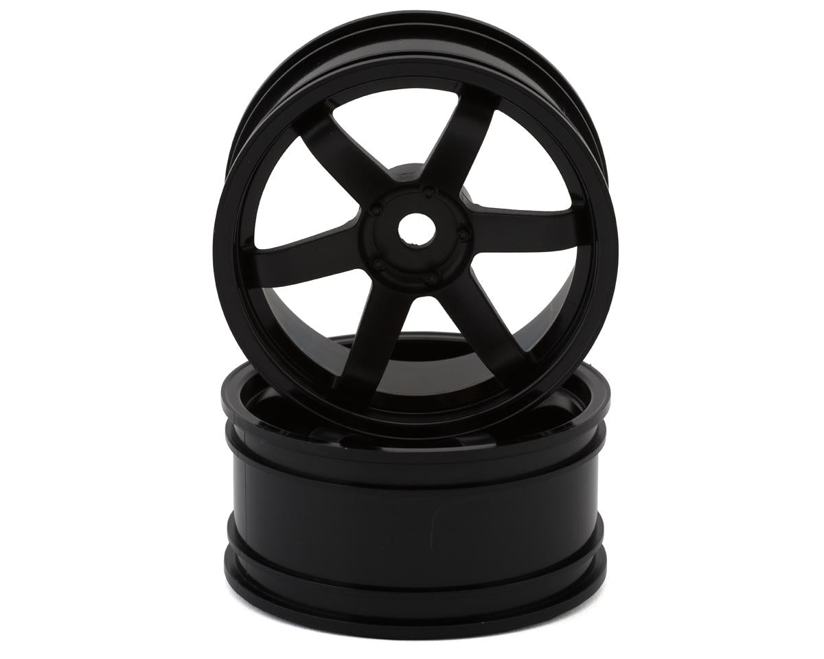 Yokomo 6-Spoke Drift Wheels (Black) (2) (5mm Offset)
