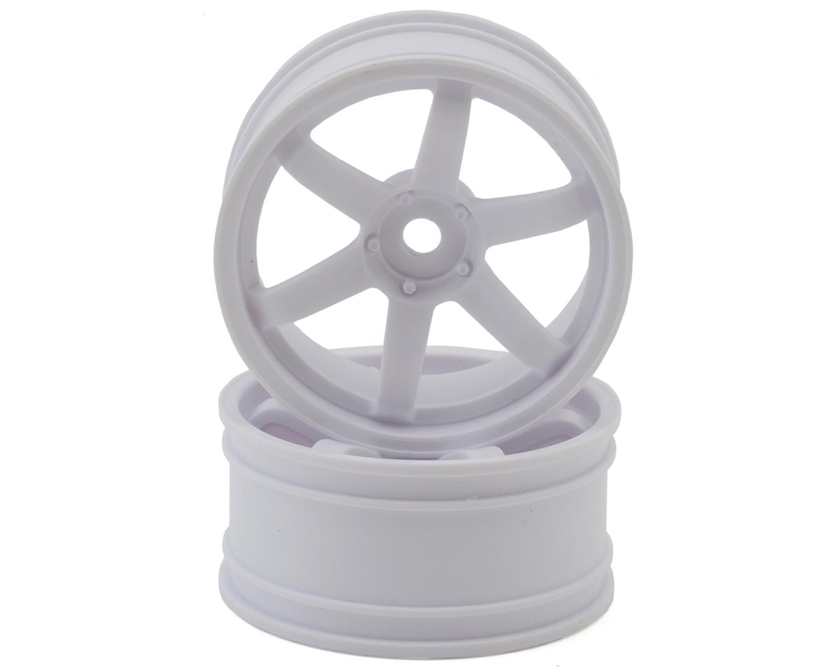 Yokomo 6-Spoke Drift Wheels (White) (2) (5mm Offset)