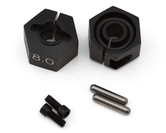 Yokomo 12mm Clamping Wheel Hex Hub Adaptors (Black) (2) (8mm)