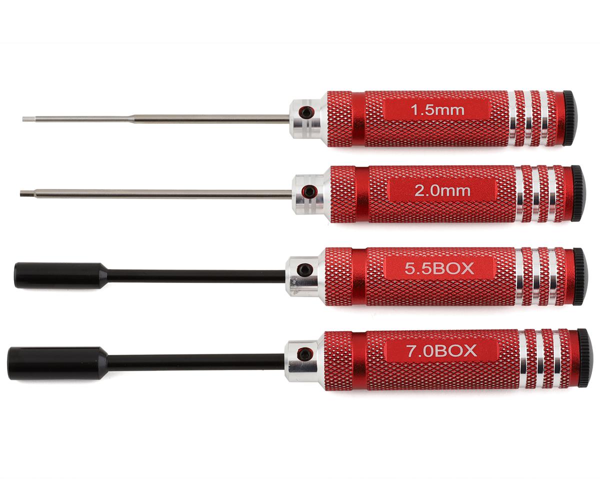 Yokomo 4-Piece Metric Hex & Nut Driver Tool Set