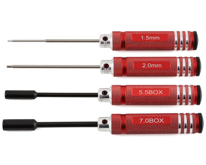 Yokomo 4-Piece Metric Hex & Nut Driver Tool Set