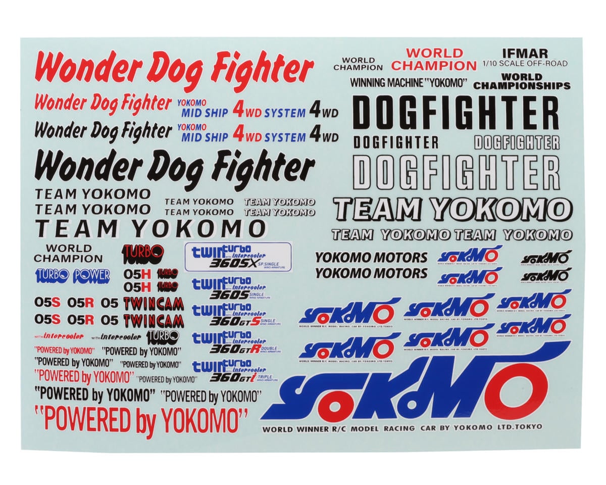 Yokomo Wonder Dog Fighter Decal Set