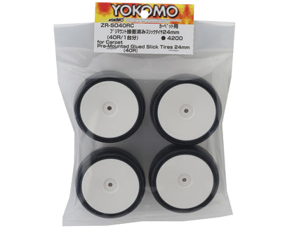 Yokomo Sorex Pre-Glued 1/10 Touring Car Tires (White) (4) (40 Shore)